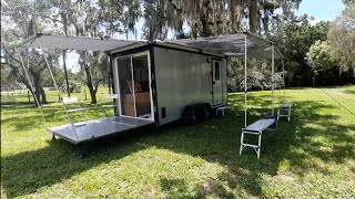 Cargo Trailer Camper Conversion Toy Hauler Tiny House [upl. by Marquet]