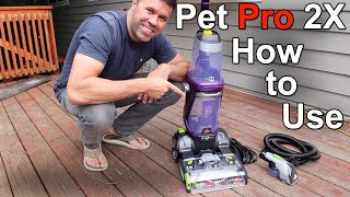 How To Use Bissell Proheat 2x Revolution Pet Pro Carpet Cleaner [upl. by Nnayllehs]