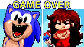 FNF GAME OVER but its Lord X Mix  All Endings Friday Night Funkin Mod Sonic PC Port BFGF [upl. by Durwood]