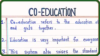 Write 10 Lines essay on Coeducation in English  Coeducation essay in English [upl. by Inah]