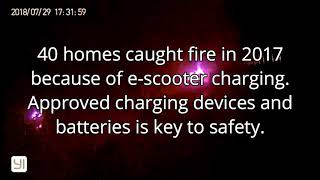 escooter batteries catches fire [upl. by Ecyal]