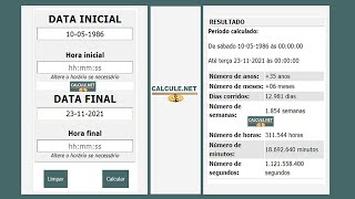 Contador de dias entre datas  v2  Calculenet [upl. by Eerdna]