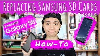 How To Install or Remove a Samsung Galaxy S8 SD Card SIM Card or SIM Card Tray [upl. by Ettedanreb]