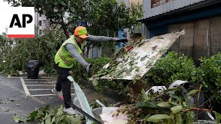 Cities across Taiwan deal with aftermath of Typhoon Krathon [upl. by Nolla140]