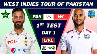 PAKISTAN vs WEST INDIES 1STTEST Match LIVE  PAK vs SA TEST MATCH LIVE COMMENTARY  DAY 1 [upl. by Nahgen999]