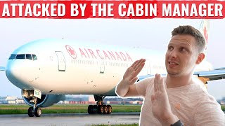 AIR CANADA THREATENED AND SILENCED BY THE CABIN MANAGER [upl. by Yanrahc]