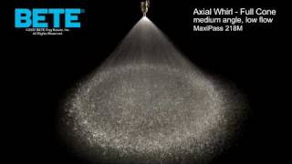 Axial Whirl Full Cone Spray Nozzle BETE MaxiPass 218M [upl. by Cerys626]