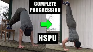 Handstand Push Up Tutorial HSPU  Complete Progression [upl. by Silsby708]