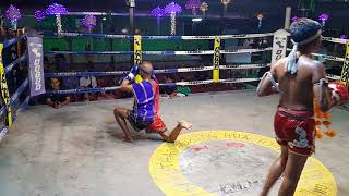 Bangpoo blue Vs Petchsatyai red Wai Kru 43 kilos Antza Thaiboxing [upl. by Pinkham]