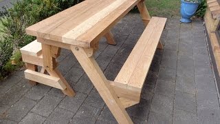 Folding picnic table made out of 2x4s [upl. by Retrac119]