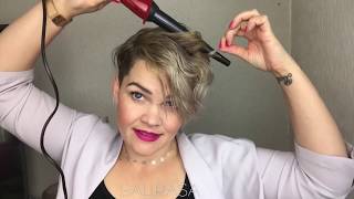 How I curl short hair  pixiecut Tutorial [upl. by Etnaled]