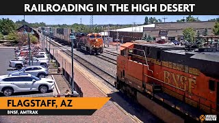 Flagstaff Arizona USA  Virtual Railfan LIVE [upl. by Tyree]