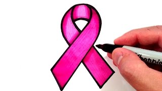 How to Draw a Pink Ribbon [upl. by Hedve]