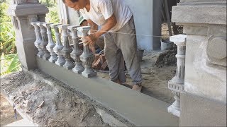 Installing a precast balustrade  How To Make a Concrete Railing For House [upl. by Towill23]