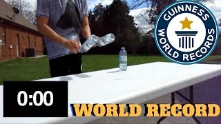 MOST WATER BOTTLE FLIPS IN ONE MINUTE  GUINNESS WORLD RECORD [upl. by Elrebma270]