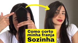 COMO CORTAR A FRANJA EM CASA SOZINHA  DE FORMA RAPIDA SIMPLES E FACIL [upl. by Fatima]