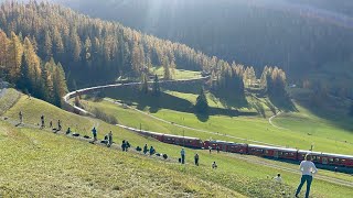 W Kaiser Rhaetian Railway WORLD RECORD on Albula UNESCO World Heritage Route [upl. by Arretak496]