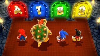 Mario Party 9 MiniGames  Mario Vs Sonic Vs Mickey Mouse Vs Bowser Master Cpu [upl. by Burnley]