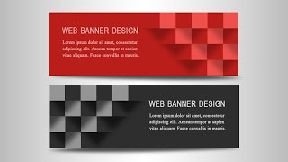 Photoshop Tutorial  Web Banner Design  3D Boxes [upl. by Eiralam]