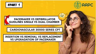 Part 1  Pacemaker Vs Defibrillator insertion Cardiovascular 30000 Series  Medical Coding  MD [upl. by Charie]