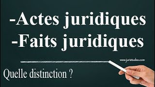 Distinction actes juridiques et faits juridiques [upl. by Sainana385]