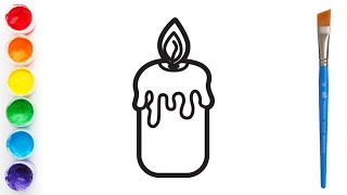 Easy Candle Drawing ✅ How to Draw a Candle Easy Step by Step [upl. by Philine839]