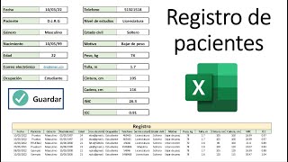 Registra a tus pacientes en Excel [upl. by Lange]