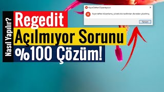 Regedit Açılmıyor Sorunu  \u00100 Çözüm [upl. by Rebmac540]