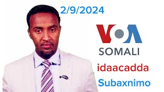 Voa Somali Radio Idaacada Subaxnimo 292024 voasomali warka wararka warkamaanta Voasomali [upl. by Cadmann725]