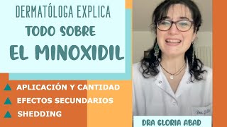 DERMATÓLOGA explica TODO sobre el MINOXIDIL Cómo y cuánto aplicar efectos secundarios shedding [upl. by Atolrac512]