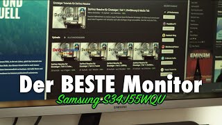 Samsung S34J550WQU  Unboxing amp erster Eindruck [upl. by Koeninger316]