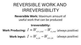 Mechanical Engineering Thermodynamics  Lec 11 pt 4 of 5 Reversible Work and Irreversibility [upl. by Oregolac]