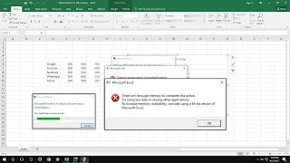 How to Fix There isn’t Enough Memory to Complete this Action in MS Excel 2016 [upl. by Venditti580]