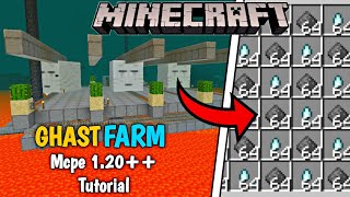 GHAST FARM Tutorial MINECRAFT Mcpe 120 McpeBedrock [upl. by Fuller966]