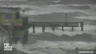 WATCH Hurricane Harvey makes landfall in Galveston Texas [upl. by Nossila161]