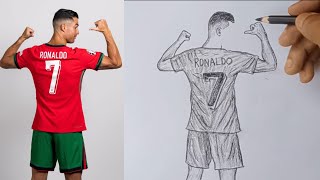 StepbyStep Portrait Drawing Cristiano Ronaldo by sapahar art studio [upl. by Flss699]