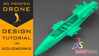 DIY 3D Printed Drone Design In SolidWorks Part 5 Structure  Fuselage [upl. by Whatley]