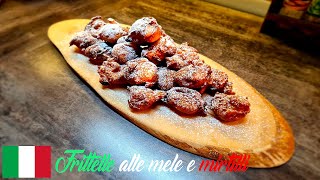 Frittelle di carnevale alle mele e mirtilli  Apple and blueberry fritters  Gogosi cu mere si afine [upl. by Einamrej]