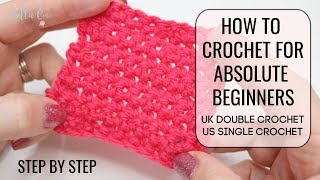 HOW TO CROCHET FOR ABSOLUTE BEGINNERS  UK DOUBLEUS SINGLE  EPISODE TWO  Bella Coco Crochet [upl. by Hugo]