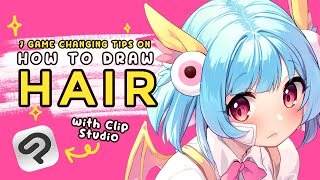 【TUTORIAL】 The 7 tips youll ever need to draw ANIME HAIR [upl. by Drexler]