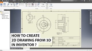 How to create 2D drawing from 3D in Inventor [upl. by Woodall]