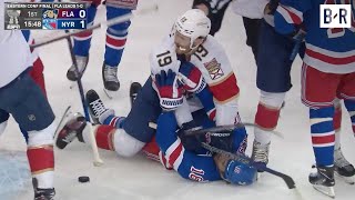 Chaos Breaks Out After Rangers Goal vs Panthers in Game 2  2024 Stanley Cup Playoffs [upl. by Atsira]