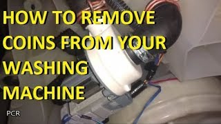 HOW TO Remove coins from washing machine [upl. by Nifled81]