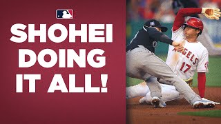 Shohei Ohtani goes 7 innings allows 1 run knocks in a run steals a base and scores [upl. by Lili]