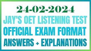 OET LISTENING TEST 24022024 oet oetexam oetnursing oetlisteningtest [upl. by Daitzman]