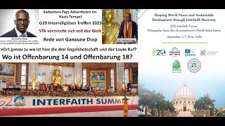 Interreligiöser G20Gipfel 2023 World Peace Dome Ganoune Diop STA Rede Nur Friede und Sicherheit [upl. by Siraf]