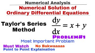 3 Taylors Series Method  Problem1  Numerical Solution of Ordinary Differential Equation [upl. by Ayatahs728]