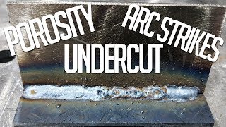 WELDING DEFECTS Porosity Arc Strikes Undercut [upl. by Adrianna]