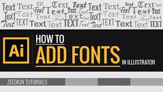 How to add fonts to Illustrator  Quick amp Simple Method  Zeedign Tutorials [upl. by Acassej]