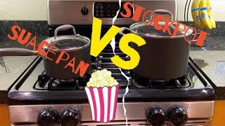 Saucepan vs Stockpot Popcorn on the Stove with Vegetable Oil [upl. by Sikata]